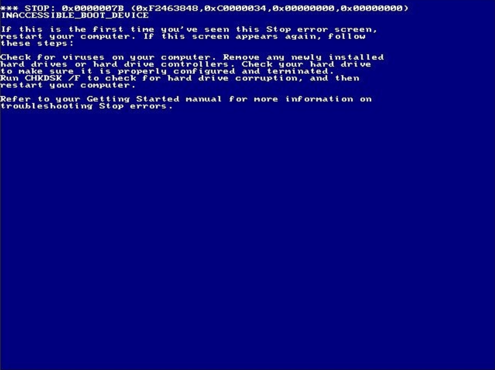 0x7B BSOD